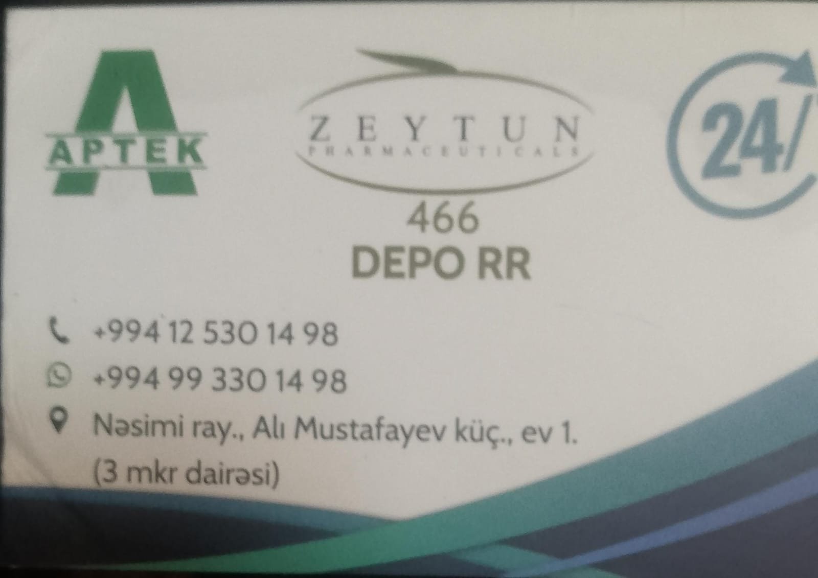 “Zeytun” Aptek Şəbəkəsi – Sağlamlığın Qayğısına 24 Saat Diqqətlə Yanaşan Ünvan